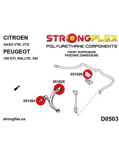 051493A: Front wishbone front bush SPORT