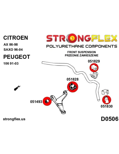 051493A: Front wishbone front bush SPORT