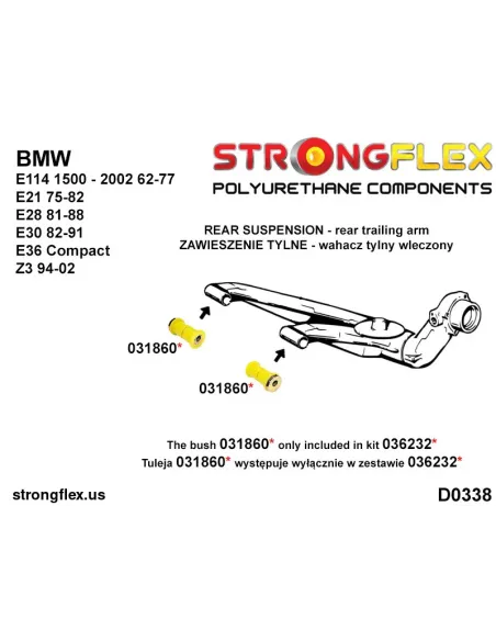 036134A: Full suspension polyurethane bush kit SPORT