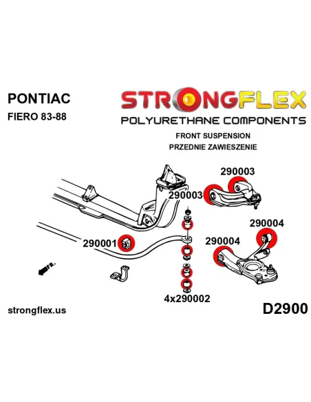 296105A: Front suspension bush kit SPORT