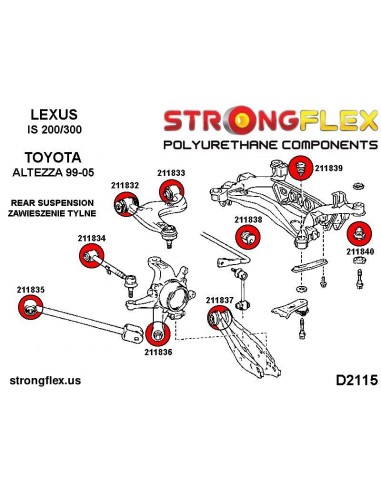 216233B: Rear suspension bush kit