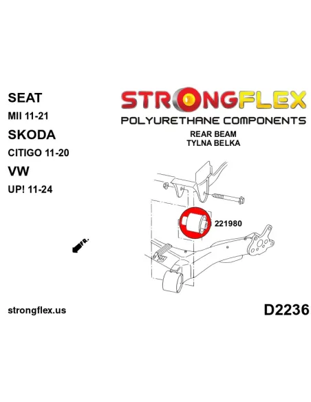 226243B: Front suspension and ream beam bush kit