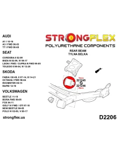 226244B: Front suspension and ream beam bush kit 2