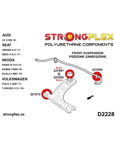 226247B: Front suspension and ream beam bush kit 2