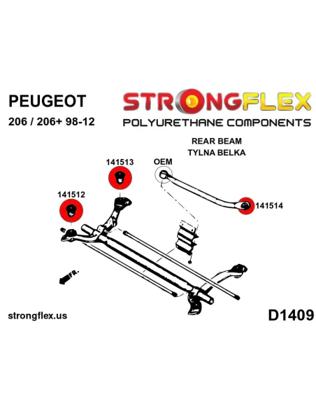 146106A: Rear beam bushing kit SPORT