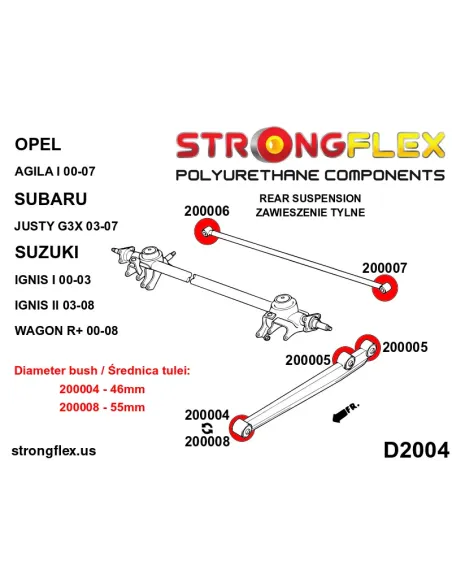 200008B: Rear trailing arm bush – front 55mm