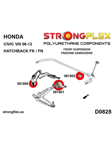 086247A: Front suspension and ream beam bush kit SPORT