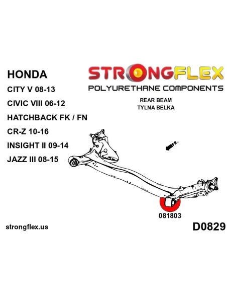 086247A: Front suspension and ream beam bush kit SPORT