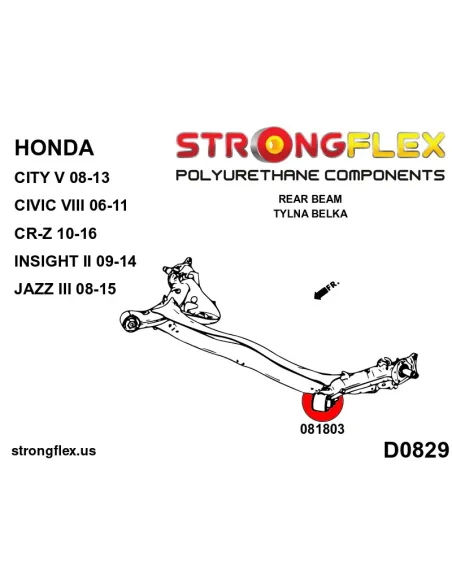086246B: Front suspension and ream beam bush kit