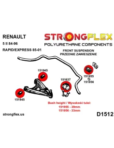 156095A: Front suspension bush kit SPORT 2