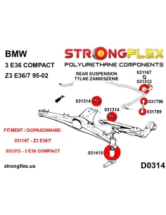 036136B: Rear suspension bush kit 2