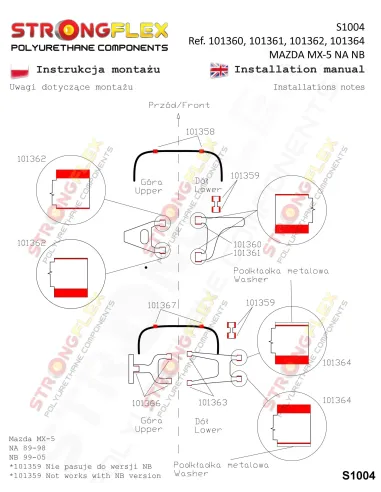 101364B: Rear lower outer suspension bush