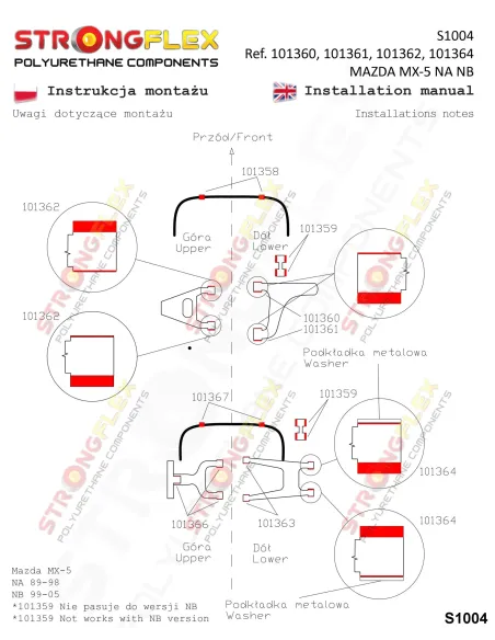 101364B: Rear lower outer suspension bush