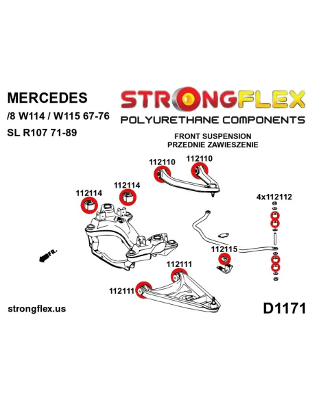 116308A: Front subframe bush kit SPORT
