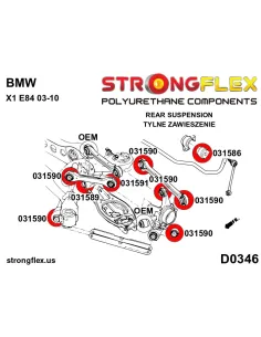 036137A: Rear suspension bush kit SPORT 2