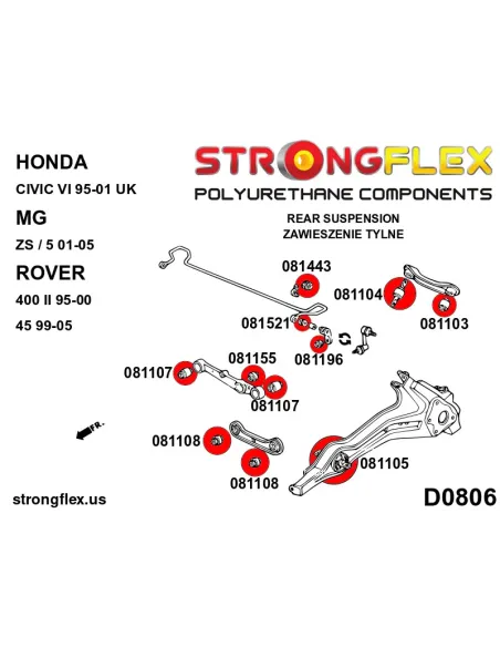 086250A: Full suspension bush kit SPORT