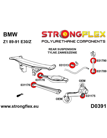 いそさま専用B 036120B: Rear suspension bush kit