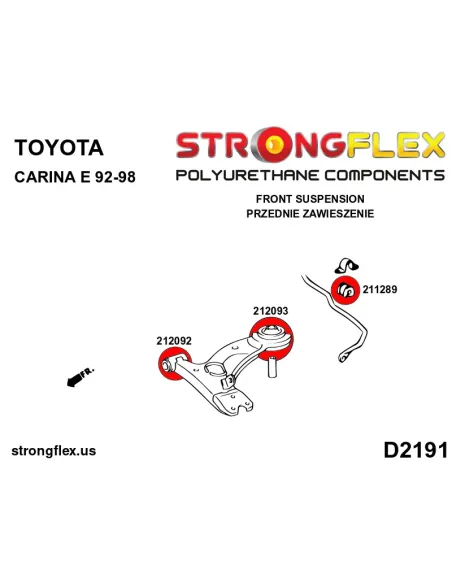 216299A: Front suspension bush kit SPORT