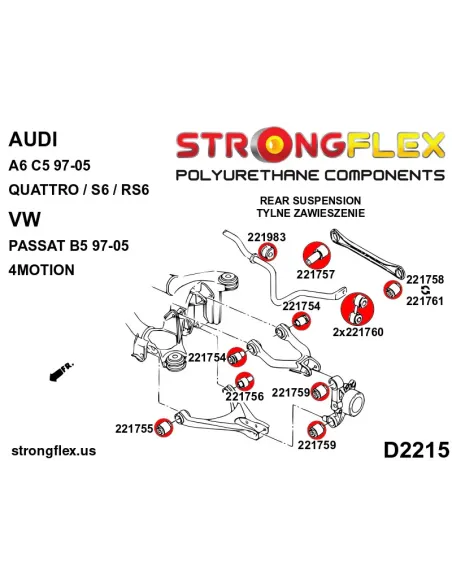 221983A: Rear anti roll bar bush SPORT