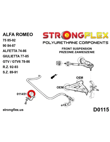 011451A: Front anti roll bar bush SPORT