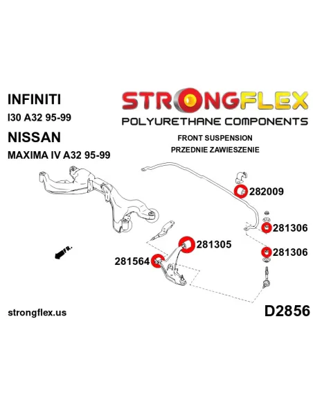 286238A: Front suspension bush kit SPORT
