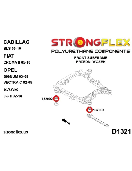 136244A: Front subframe bush kit SPORT