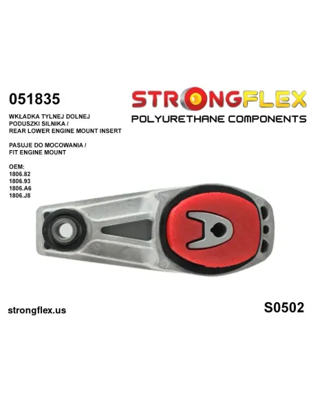 051835B: Rear lower engine mount insert