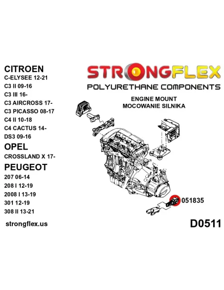 051835B: Rear lower engine mount insert