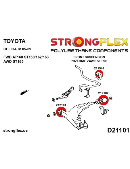 216302A: Full suspension bush kit SPORT