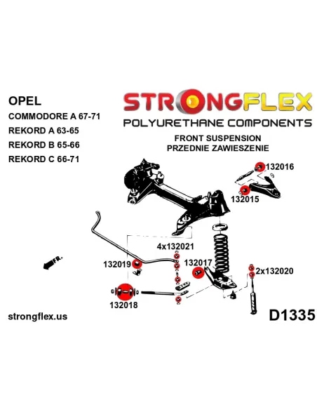 132016B: Front upper wishbone bush - rear