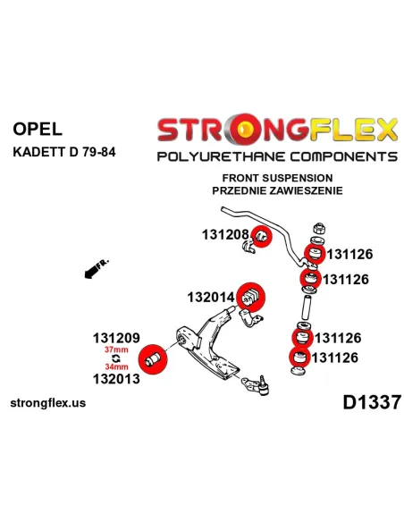 132014B: Front control arm – rear bush