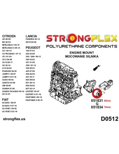 051834A: Front lower engine mount 70mm SPORT 2