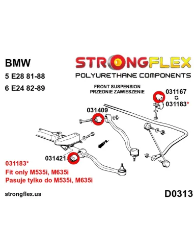 031183A: Front anti roll bar bush SPORT