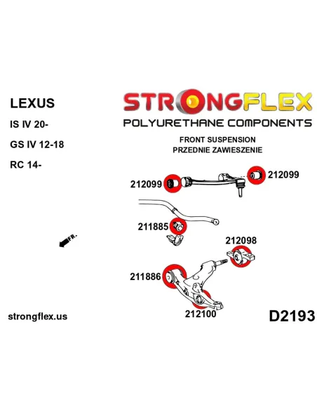 212100A: Front wishbone bush - to shock absorber SPORT