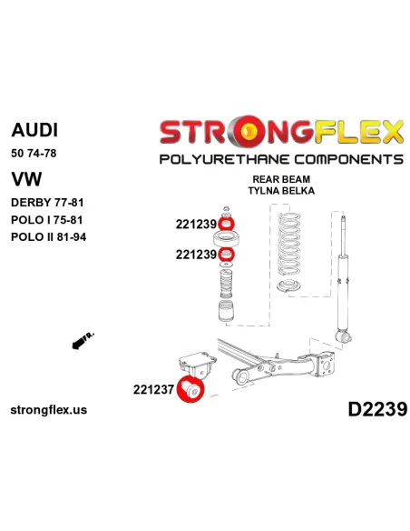 221239B: Rear shock absorber mounting bush