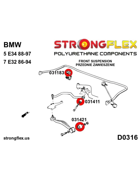 031183A: Front anti roll bar bush SPORT