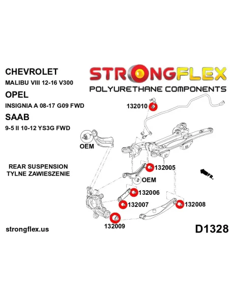 136254A: Rear suspension bush kit SPORT
