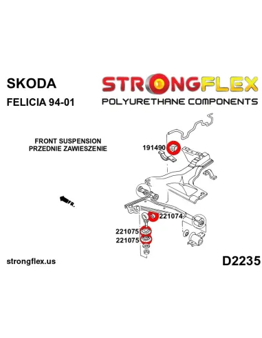 191490B: Front anti roll bar bush