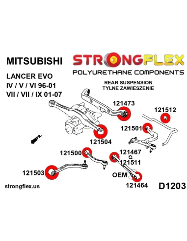 121512A: Rear anti roll bar bush SPORT