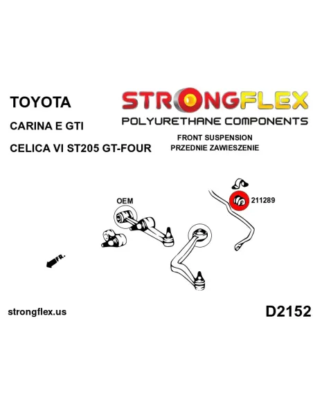 211289A: Front anti roll bush SPORT