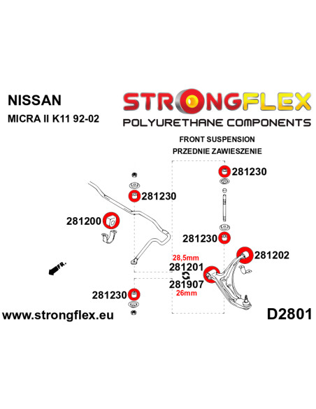 286057B: Full suspension bush kit
