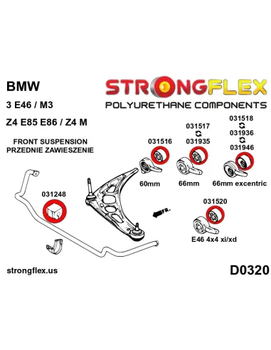031516B: Front wishbone bush - centric 60mm
