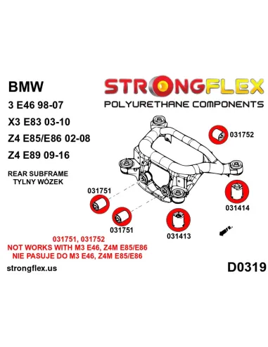031414A: Rear subframe rear bush SPORT