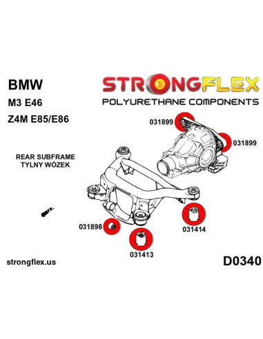 031414A: Rear subframe rear bush SPORT