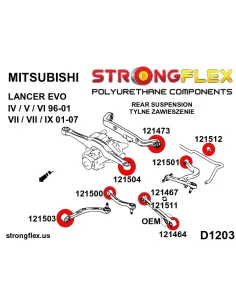 276164B: Front suspension polyurethane bush kit