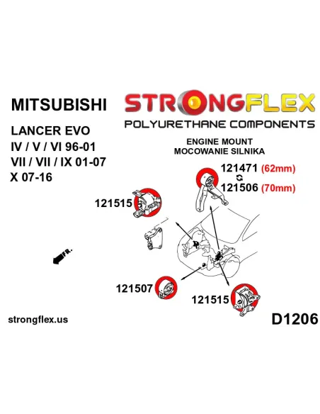 121506B: Front lower diff mount 70mm