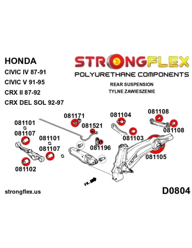 081196A: Rear anti roll bar link bush SPORT