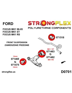 071482B: Front wishbone rear bush 63,5mm 2