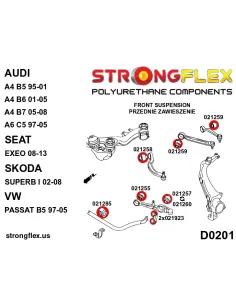 026080A: Front suspension bush kit SPORT 2