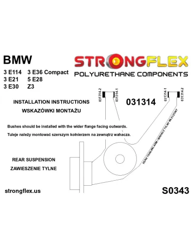 036098B: Full suspension polyurethane bush kit